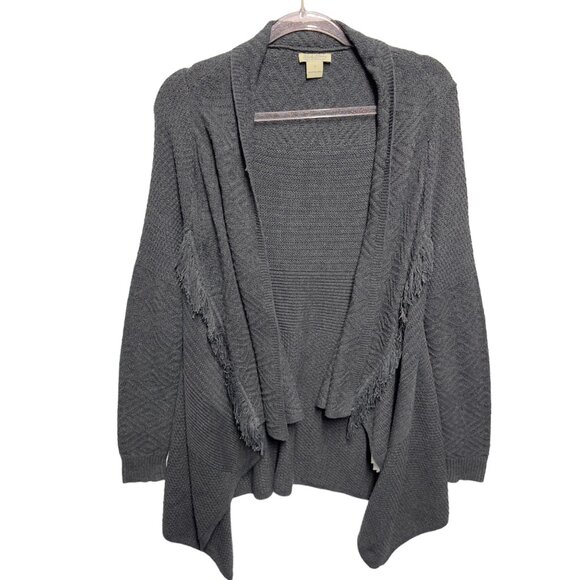 Lucky Brand Fringe Woven Knit Duster Sweater Cardigan Jacket - Picture 2 of 10